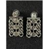 Image 2 : Nice Vintage 1950's -60's Rhinestone and Silver Tone Necklace and Earrings Set