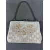 Image 1 : Gorgeous Vintage White with Crystal and Pearl Beaded Handbag. Wedding.