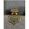 Image 2 : Vintage Gold, Crystal Metallic Gliter Mesh Style top Handle Embellished Evening Bag With Chain Strap