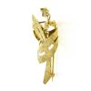Image 6 : Vintage 18K Gold Sapphire Hand Engraved Textured Intertwined Ribbon Pin Brooch