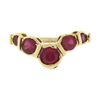 Image 4 : 14k Yellow Gold Lab Created Pink Sapphire Ruby Chevron Stackable Band Ring