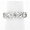 NEW Platinum 1.97 ctw Milgrain Bezel European Diamond 5 Stone Wedding Band Ring