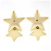 Estate 18k Yellow Gold Puffed & Polished Dual Star Drop Dangle Enhancer Earrings