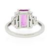 Image 7 : NEW Platinum 2.76 ctw GIA Emerald Step Cut Pink Sapphire & Diamond Engagement Ri