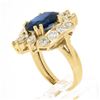Image 9 : 18K Gold 7.72 ctw GIA Large Oval Sapphire w/ Round Marquise Diamond Cocktail Rin
