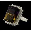 12.15 ctw Ametrine Quartz and Diamond Ring - 14KT White Gold