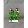 Image 2 : Nice Vintage Uranium Glass  Salt & Pepper Set . Approx. 3.75" H