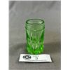 Image 2 : Vintage Uranium Glass Toothpick Holder w/ Diamond Design. Approx. 2.75" H