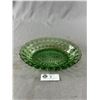 Image 2 : Vintage Uranium Glass Oval Bowl w/ Diamond Design. Approx. 9.5" x 7" x 2"