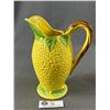 Image 1 : Vintage Lemon Shaped Pitcher/Jug Marked S.C.C. (crack on one side) Displays Well. Approx, 8.75" H