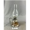 Image 1 : Vintage Silverplate 10" Wall Mount Oil Lamp w/Glass Chimney - English Made