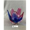 Image 1 : Fabulous Heavy Blown Glass Handkercheif Bowl - Approx 7" x 7"