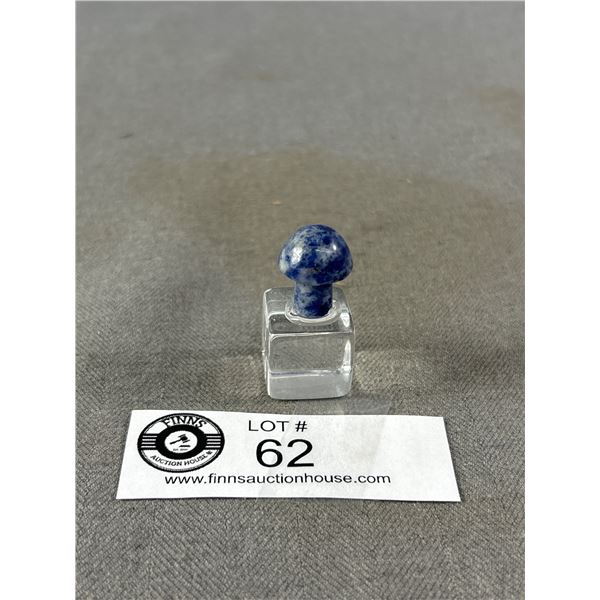 Sodalite Mushroom Carving On Display. Retails $150.00
