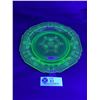 Image 1 : Hazel Atlas Florentine Poppy Plate Uranium Green Vaseline - 8.5"