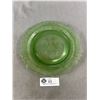Image 2 : Hazel Atlas Florentine Poppy Plate Uranium Green Vaseline - 8.5"