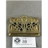 Image 2 : Vintage Crowning Touch Brass Desktop Stamp Holder Box Sunflower