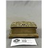 Image 3 : Vintage Crowning Touch Brass Desktop Stamp Holder Box Sunflower