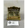 Image 4 : Vintage Crowning Touch Brass Desktop Stamp Holder Box Sunflower