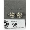 Image 2 : Nice Quality Sterling 925 Plumeria Hawaiian Flower Stud Earrings -  Marked & Tested
