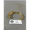 Image 2 : Designer Signed Faux Diamond Gold Bangle