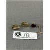 Image 1 : Gold Cufflinks Genuine Amber Tie Pin