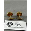 Image 2 : Gold Genuine Amber Cufflinks