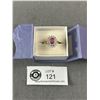 Image 1 : Gold Simulated Diamond Pink Topaz Ring