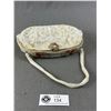 Image 2 : Gorgeous Vintage  Made In France Beaded Purse w/ Limoges Accents & Beaded Strap