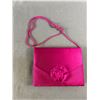 Image 2 : 2 Vintage Purses - Hot Pink Satine w/ Cord Strap & White Floral Beaded w/ Chain Strap