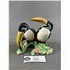 Image 1 : Vintage Goldscheider Staffordshire Toucan Birds Figurine. Approx. 4" H