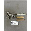 Image 2 : Vintage Collectibles - 6.5" Soldier Boy, 2.5" Pewter Horse, 3" H RCMP Mug & Mini Pocket Knives