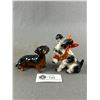 Image 1 : 2 Vintage Dog Figurines - 3.75" H Marked KT 67 Wounded Terrier  & 4" L Beswick England Dachshund