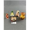 Image 1 : Vintage Figurines -  Made In Japan Baby & Lady w/ Basket, Austria Made Steinbock-Email 2.75" Diam. B