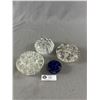 Image 1 : Lot Of 4 Vintage Glass "Frogs" For Flower Arranging. Various Sizes - 2" to 4.5"