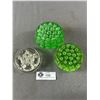 Image 2 : Lot Of 3 Vintage Glass "Frogs" For Flower Arranging. 2 Are Approx. 3.75" Diam. Largest Is 4" & Made