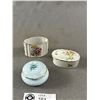 Image 2 : Lot Of Vintage Knick Knacks - 2 Ring Holders, 3 Trinket Dishes (2 w/ Lids) & 3.5" Diam.  SnowFlake P