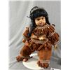 Image 2 : First Nations Themed Lot - 16" H Miniature Bow And Arrows Display & 16" H Kelden Doll
