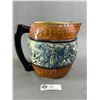 Image 2 : Vintage Made In Japan Blue & Brown Relief Artist Jug. Approx 7.5" H