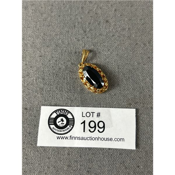 Antique Gold Black Alaska Pendant