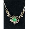 Image 2 : Silver Jadite Flower Necklace
