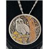 Image 2 : Unusual Reed & Barton Owl Damascene Necklace. Nice Item