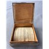 Image 2 : Vintage "Che Bara Sana" (sp?) Engraved Metal Lined Wood Box w/ Hallmarks. Approx. 3.25" x 3.25" x 1.