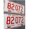 Image 2 : Matching Pair Of 1967 "Beautiful British Columbia" License Plates