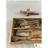 Image 2 : Vintage Wood Tool Tray w/ Contents