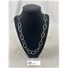 Image 1 : Solid Sterling Silver Links Necklace Marked 925