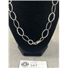 Image 2 : Solid Sterling Silver Links Necklace Marked 925