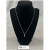 Image 1 : Vintage Sterling Silver with Opal Stone Pendant & Chain Necklace