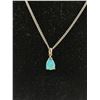 Image 2 : Vintage Sterling Silver with Opal Stone Pendant & Chain Necklace