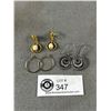 Image 1 : 3 Pairs of Vintage Earrings One is Sterling Silver & 2 are Gold
