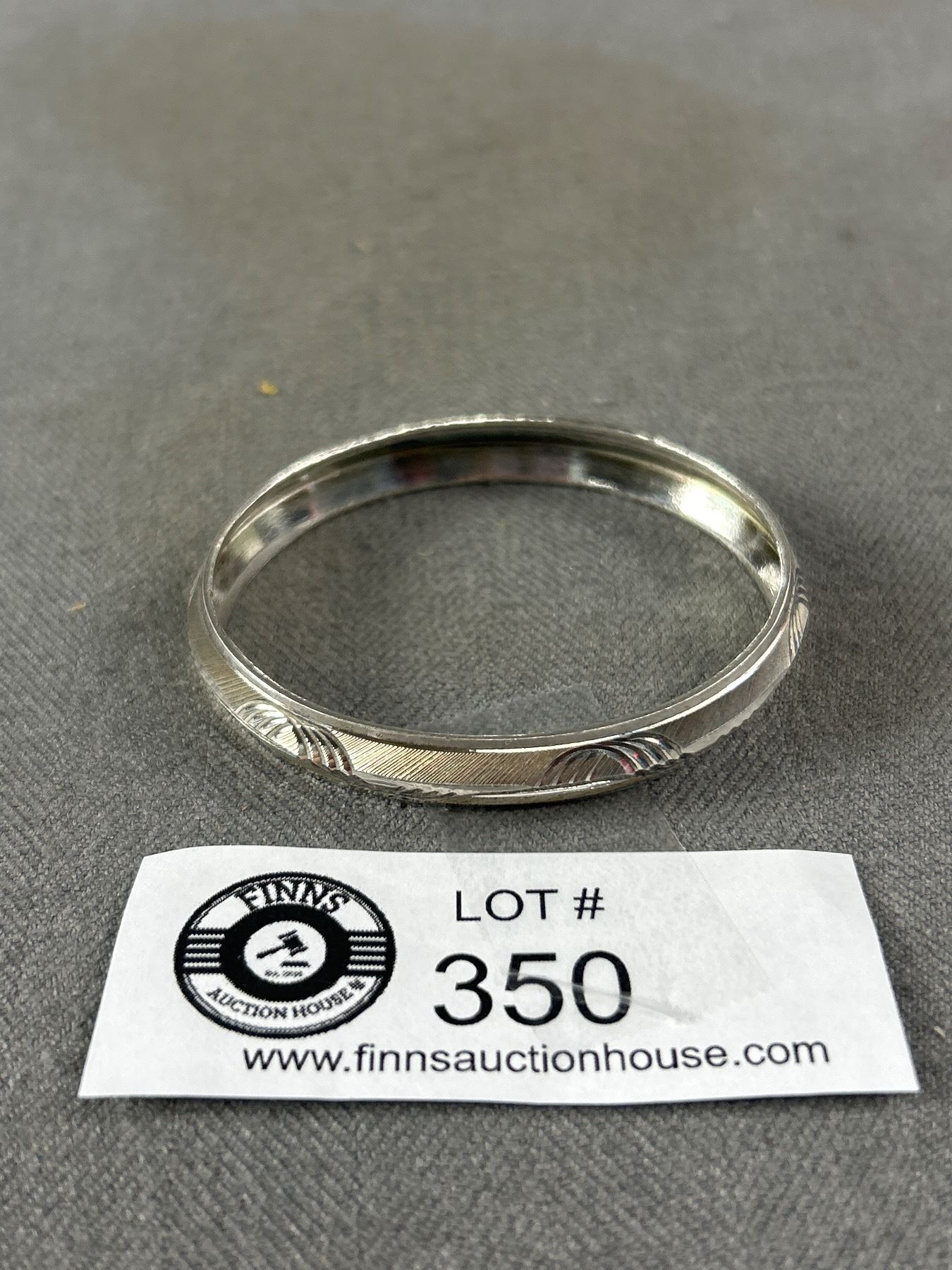 Sterling Silver ( Tested) Oval Bangle Marked Kgot